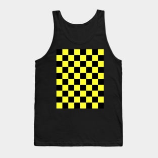 Daffodil and Black Chessboard Pattern Tank Top